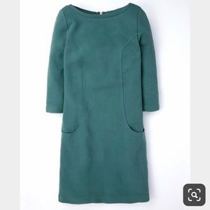 Boden Ottoman Shift ribbed 6L green dress!